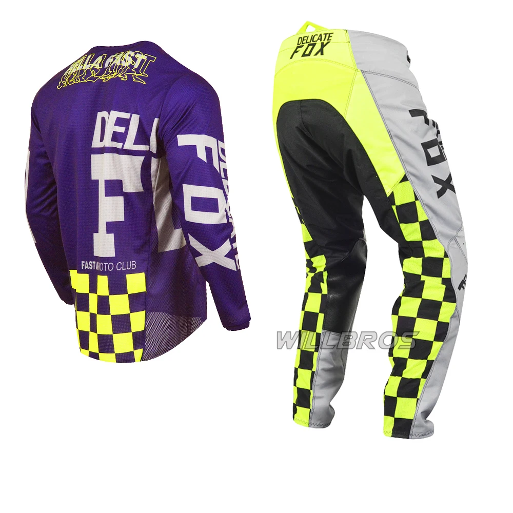 

2021 Delicate Fox Adult 180 ILLM Motorcycle Scooter Street Moto Riding Suit Motocross Kits Mountain Bicycle Offroad Jersey Pants