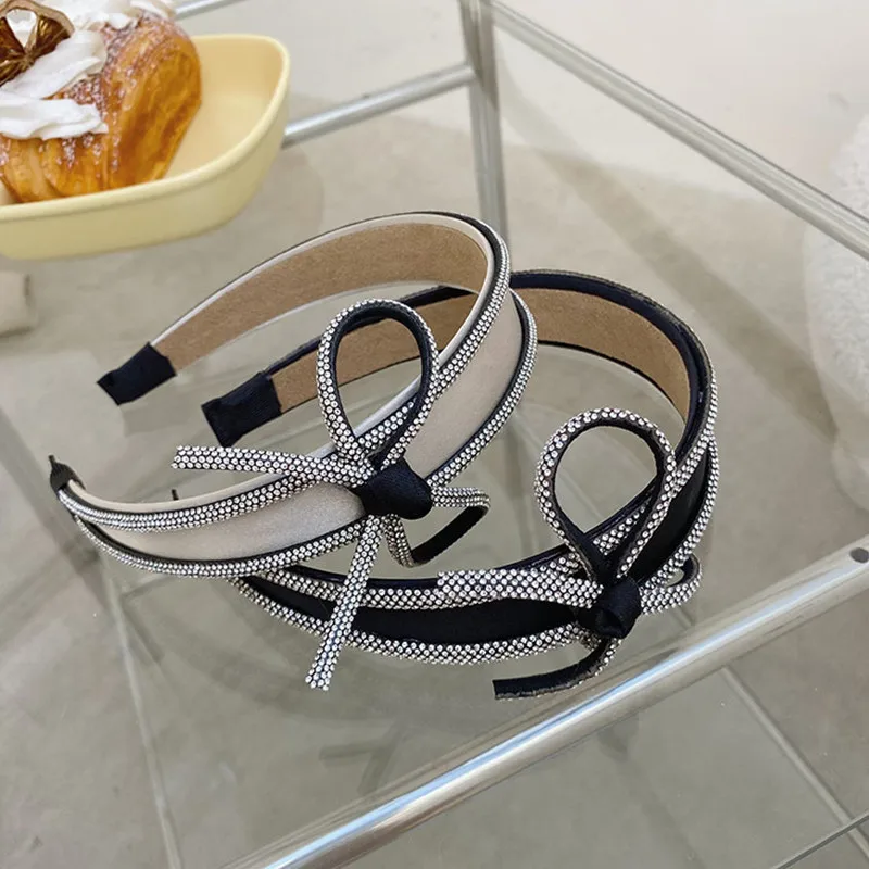 

Повязка Стразы с большим бантом и широкими полями, модные аксессуары для волос, Женская милая повязка для волос, бутиковая повязка для волос...