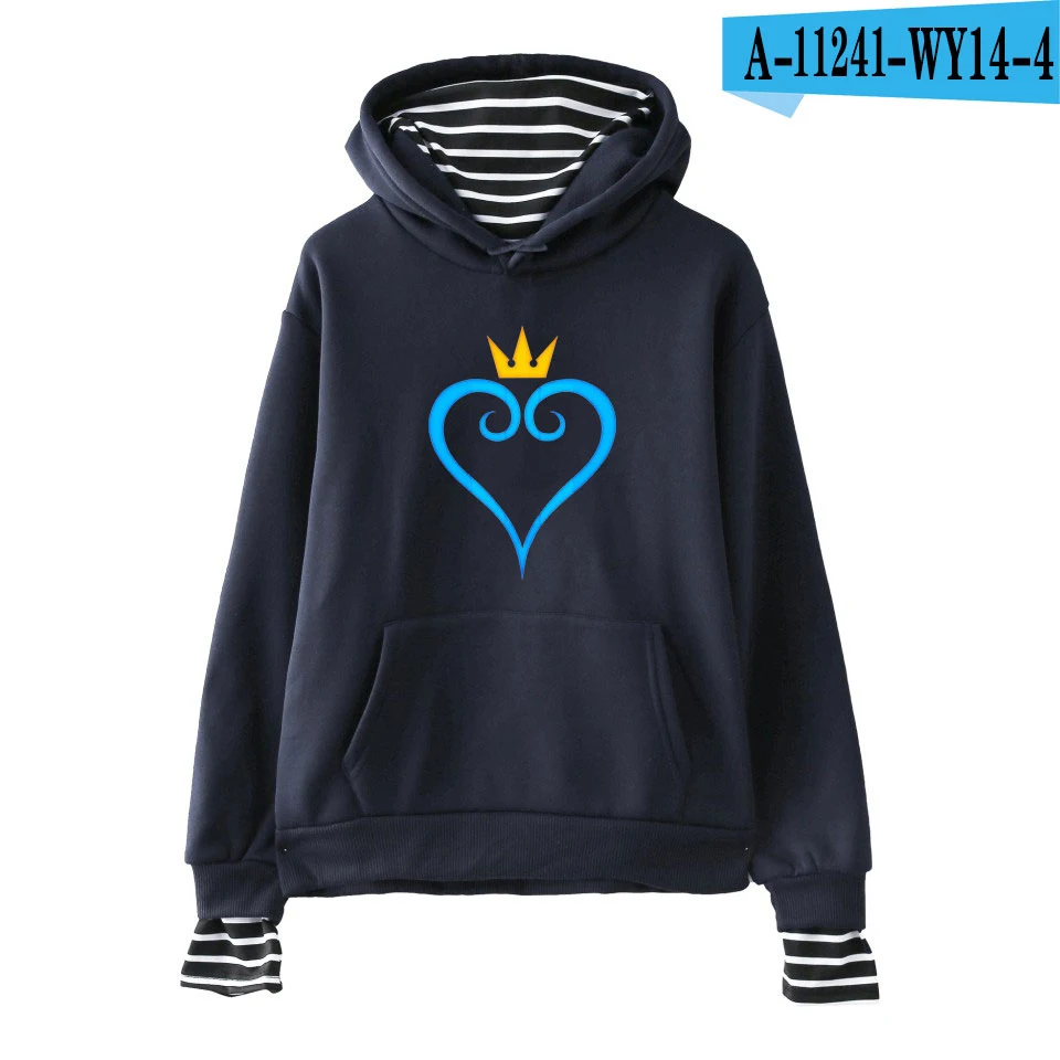 navyblue Королевство Сердца поддельные два предмета толстовки для мужчин и женщин Горячая Новинка Осень Harajuku толстовки Королевство Сердца толстовка для мальчиков повседневные пальто - Цвет: navyblue