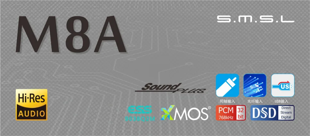 Обновленная версия SMSL M8A ES9038Q2M 32 бит/768 кГц DSD512 ЦАП USB/оптический/коаксиальный/вход XMOS USB декодер Hi-Res аудио OLED дисплей