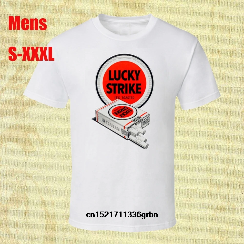 Мужская классическая футболка с логотипом Lucky Strike сигарета табака курильщика