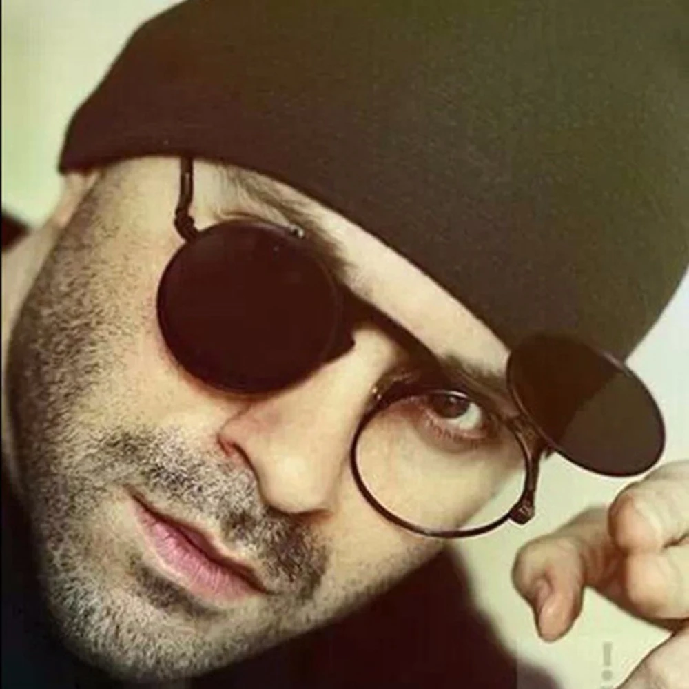 Мужские и женские ретро очки в стиле стимпанк круглые Винтажные Солнцезащитные с