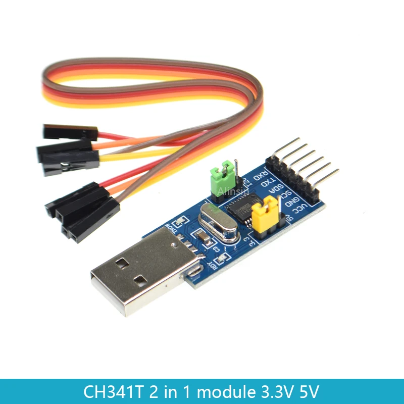 CH341T 2 в 1 модуль 3 V 5V USB к I2C IIC UART TTL однокристальная последовательный порт