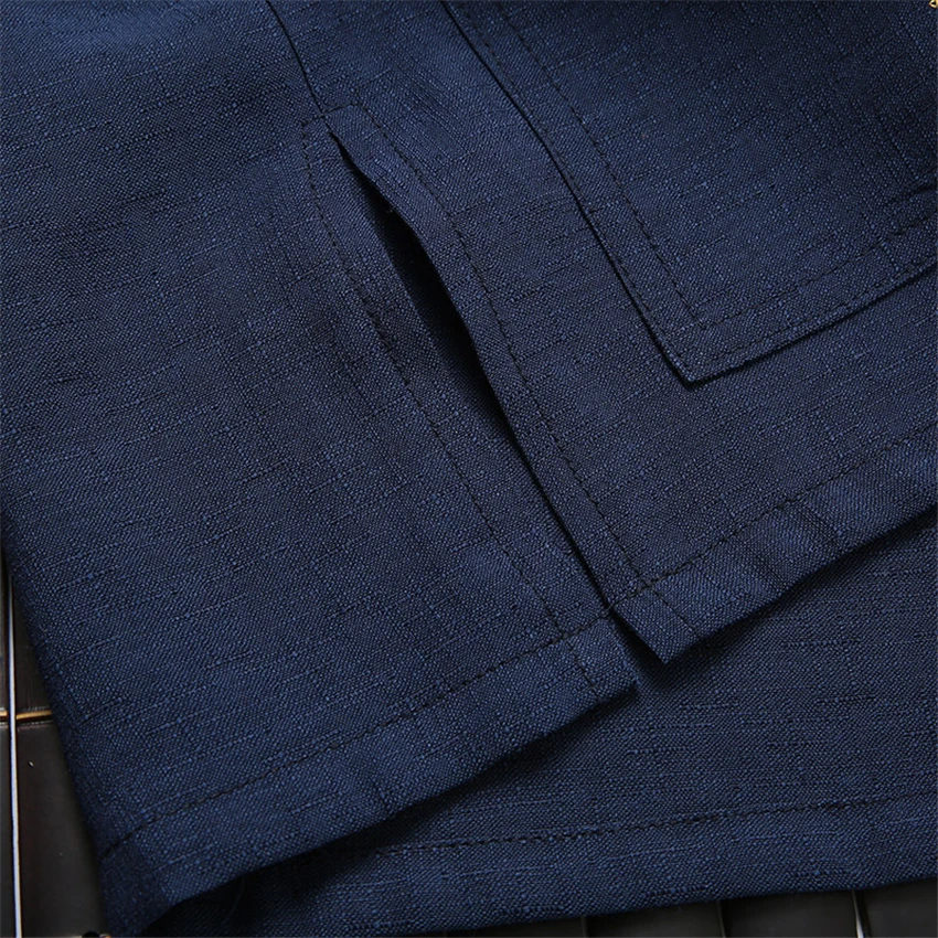 Традиционная китайская одежда для мужчин летняя блуза с коротким рукавом