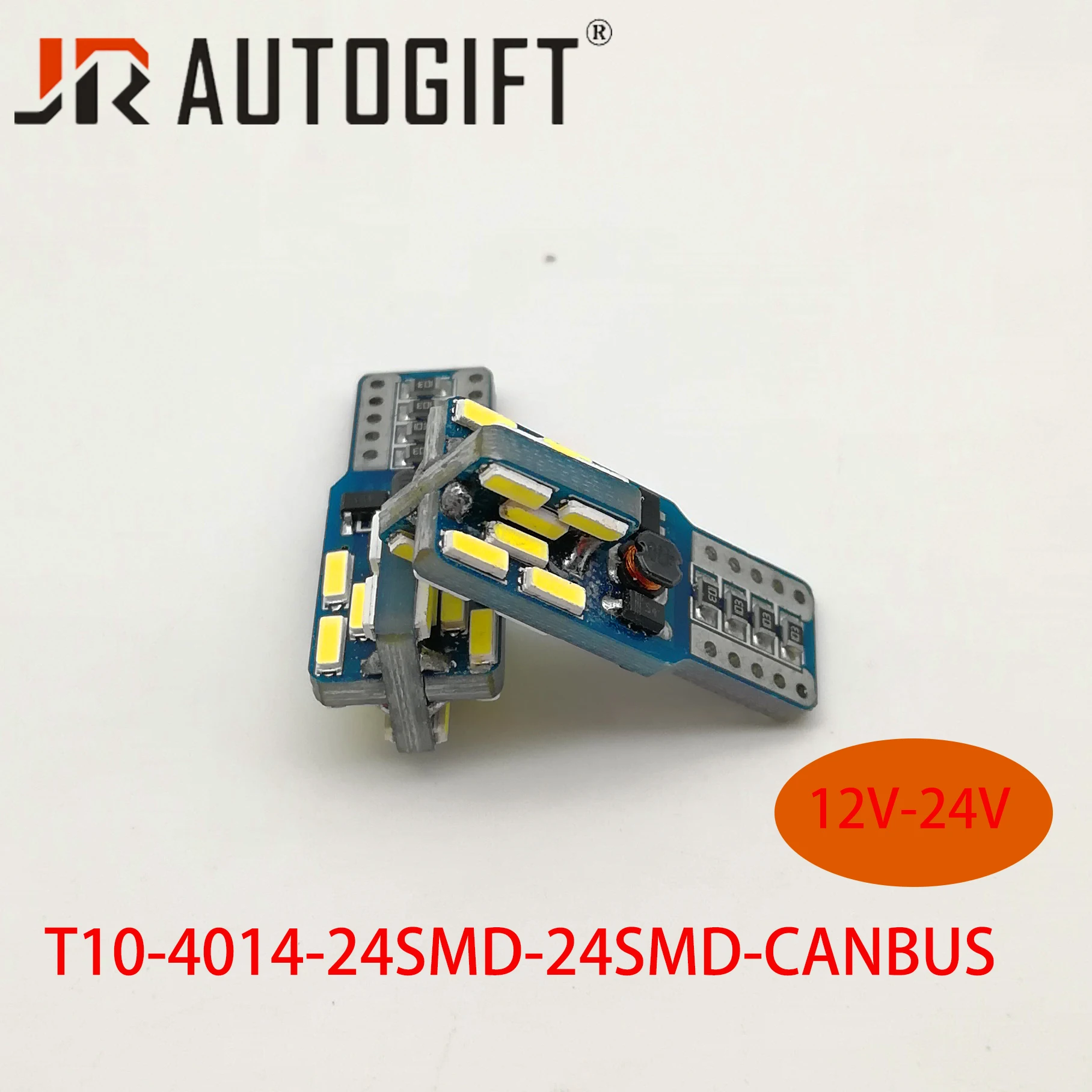 100 шт. CANBUS T10 24smd светодиодный ная светильник ПА для автомобиля без ошибок 4014 12 24 В
