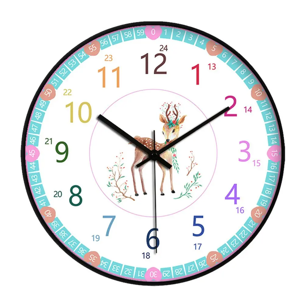 

Early Childhood Learning Wall Clock Creative Ultra-quiet Home Classroom Living Room School Recognition Table Wall Clock