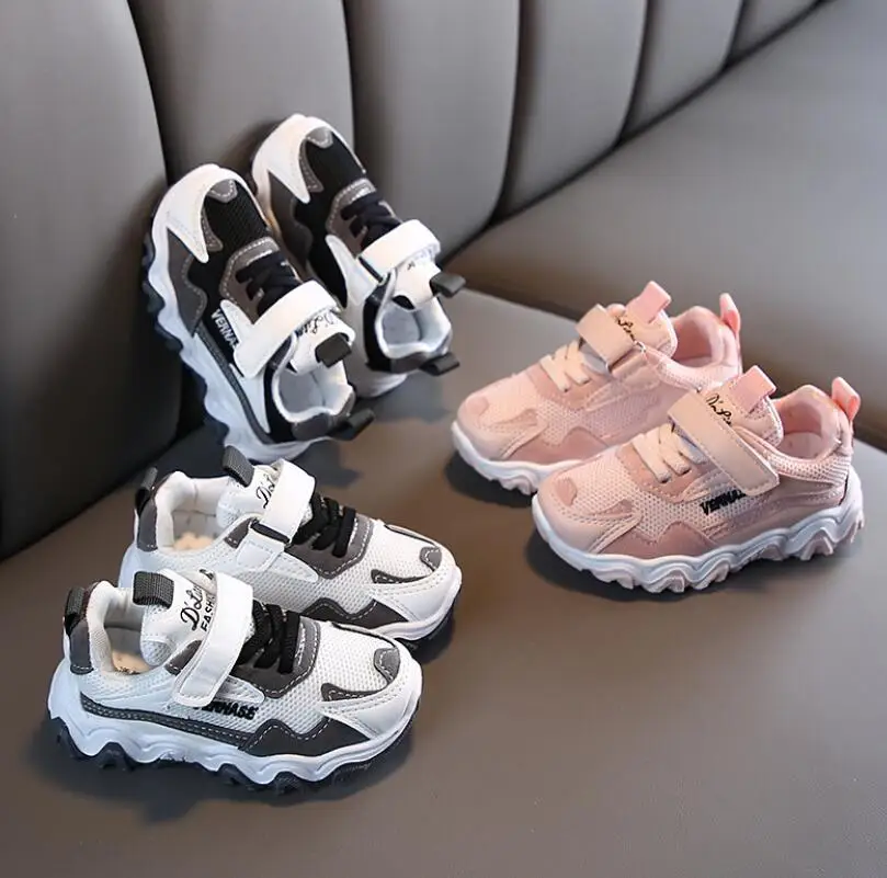 Детские модные кроссовки для мальчиков и девочек сетчатая теннисная обувь