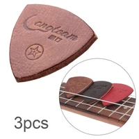 guitar picks 3pcslot 3mm genuine leather ukulele picks colorful cowhide finger thumb pick guitar accessories