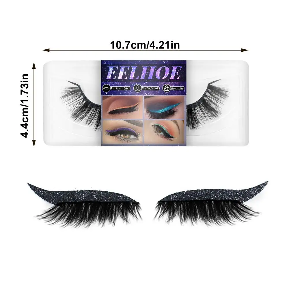 

The New Waterproof Beauty Eyelash Set Safe Reusable Waterproof Eyeliner Stickers High Quality Professional Makeup Eyelash Set
