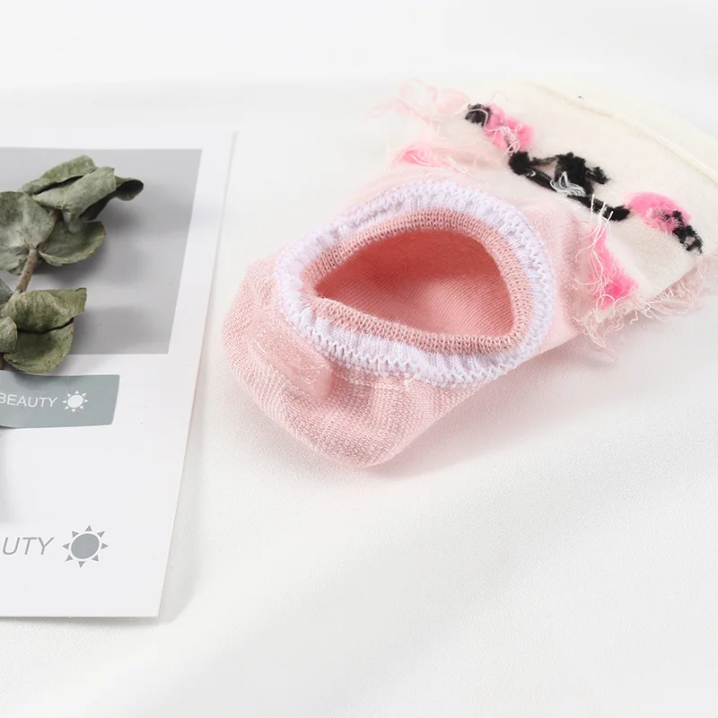 

5 Pairs Lot Harajuku Cute Animal Print Women Invisible Socks Funny Non-Slip Comfortable Casual Candy Color Cotton Ankle socks