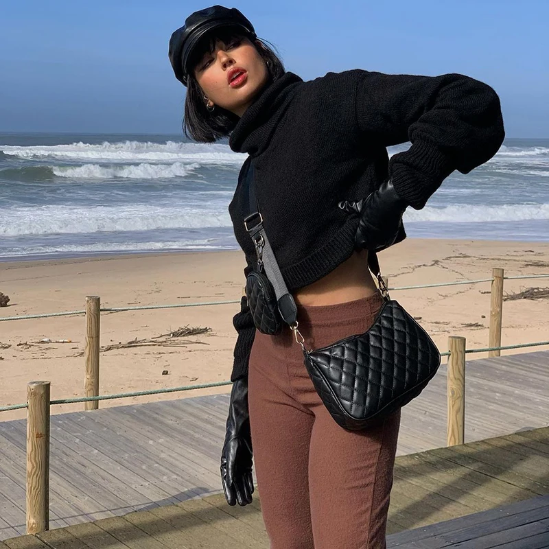 

Waatfaak Summer Brown Vintage Sweatpants Women High Waist Leisurt Stracked Pants Skinny Fitness Joggers Summer Fashion 2021