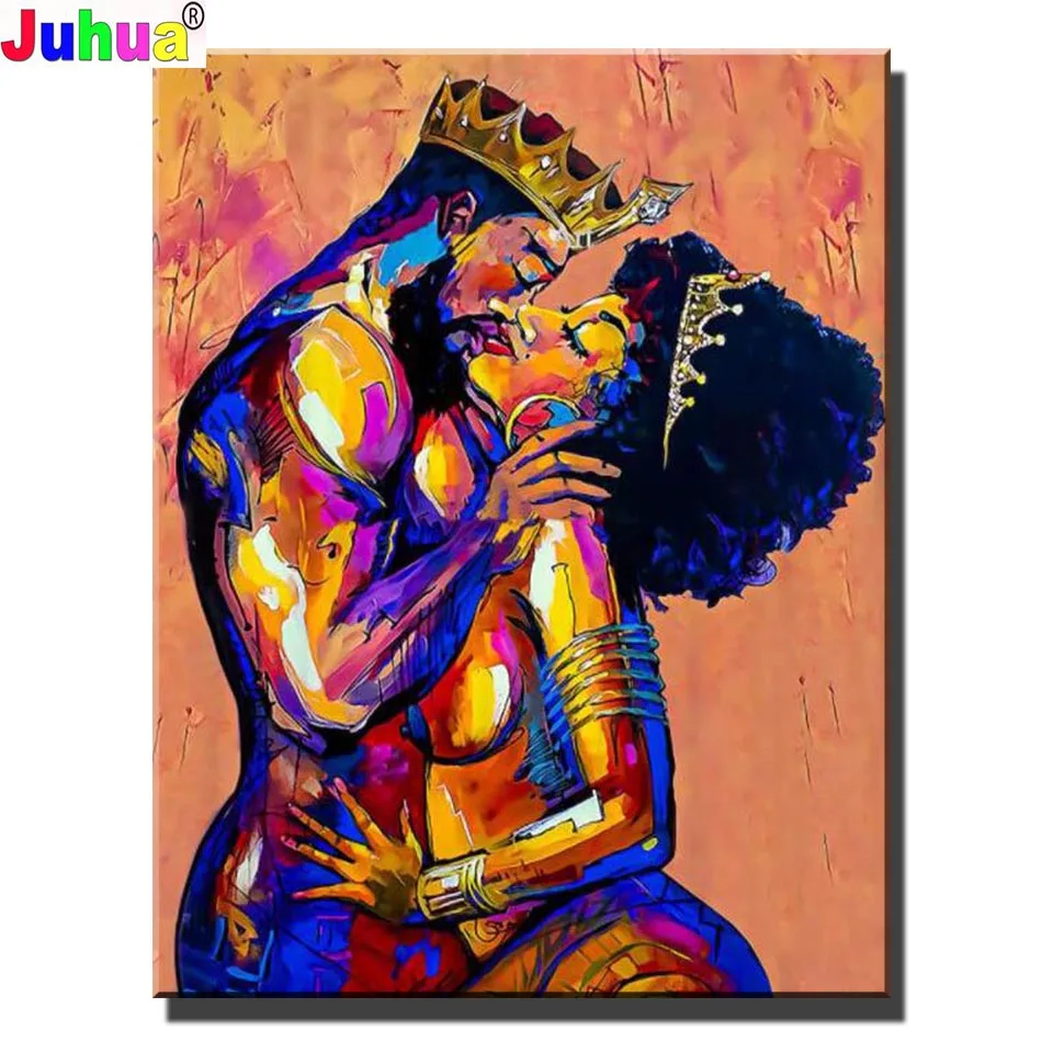 

5d алмазная вышивка «сделай сам», мозаика «африканская пара», вышивка крестиком, 3d алмазная живопись, квадратная/круглая Вышивка Топ, подарок для любимых