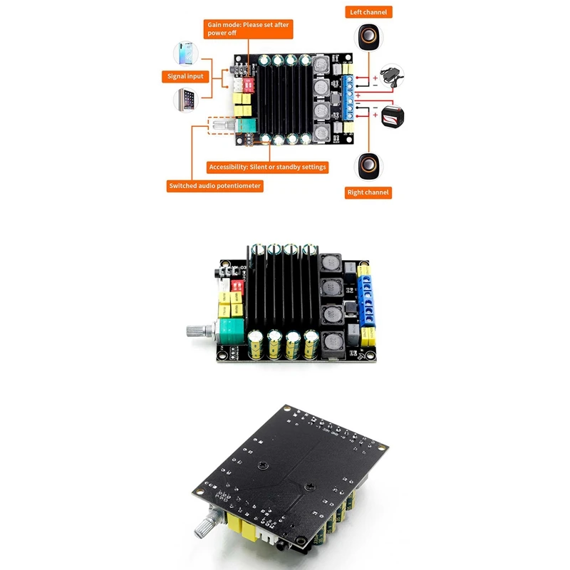 

TDA7498 Power Amplifier Board 2X100W High Power Digital Power Amplifier Board Car High Power Amplifier Board DC 12-36V