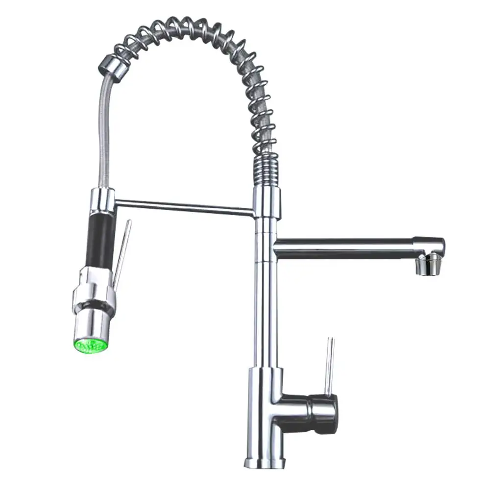 Светодиодный изменяющий цвет кухонный кран смеситель пружина для крана