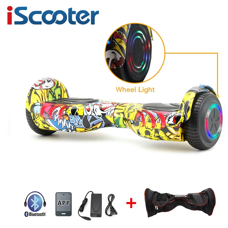 IScooter bluetooth Ховерборд 6 5 дюймов 2 колеса умный электрический скутер баланс с сумкой