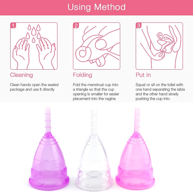 

Medical grade Silicone Menstrual Cup Feminine Hygiene Lady Cup Prevent Side Leakage Period Cup Collector Menstrual Vigin Care