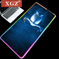 xgz dog animal rgb mouse gaming computer mouse pad large desk mat non slip rubber base led cs go peripheral accessories xxl