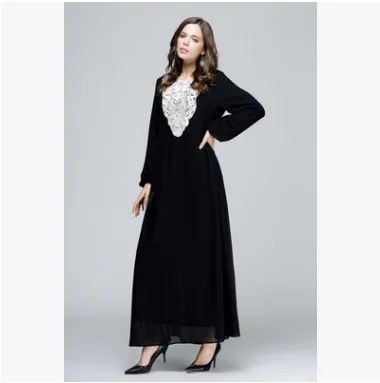 Мусульманское женское платье с длинным рукавом малайзийское макси абайя
