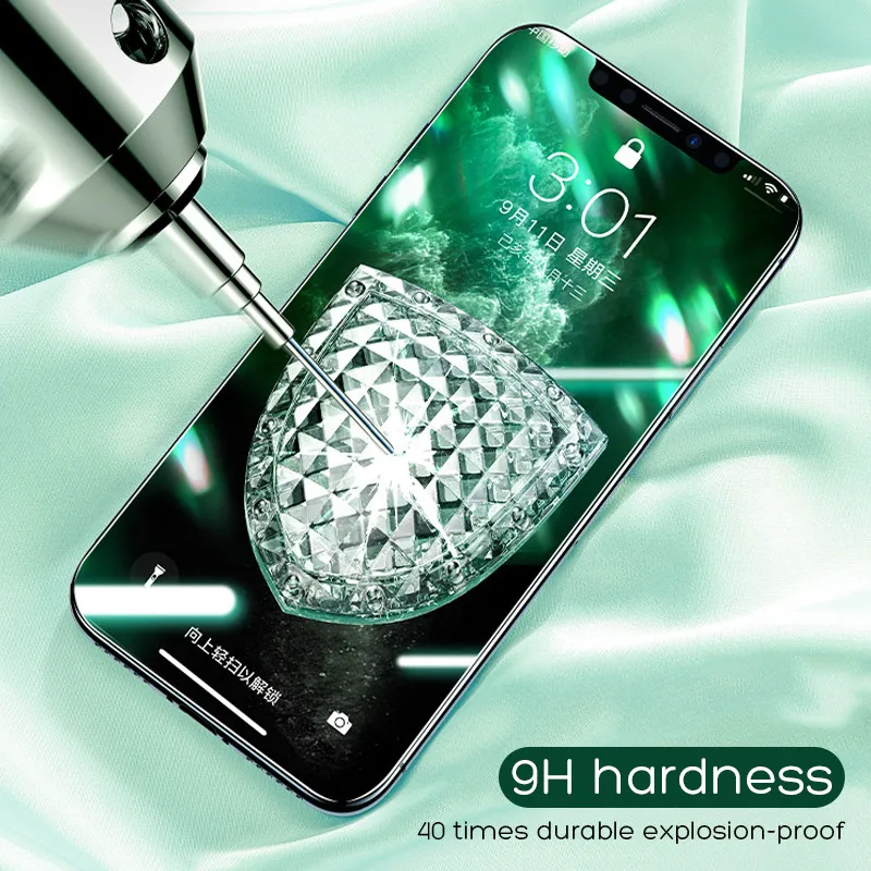 500D полное покрытие из закаленного стекла для iPhone 11 Pro Max стекло X XS Max XR Защитное стекло для экрана для iPhone 6 6s 7 8 Plus X пленка