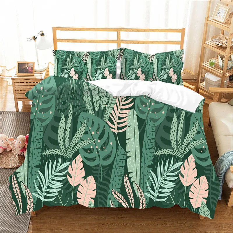

3D Tropical Plant Series Bedding Hot Bedding 2 / 3pcs Set bedding set luxury