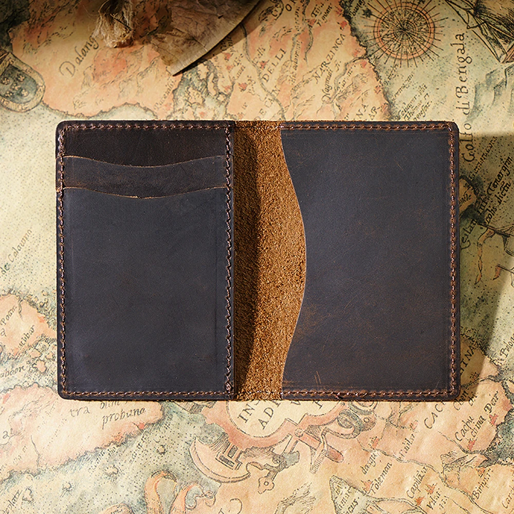 

2020 New Arrivals Credit ID Card Holder Vintage Design Crazy Horse Leather Customized Business Men Women Wallet Free Shipping