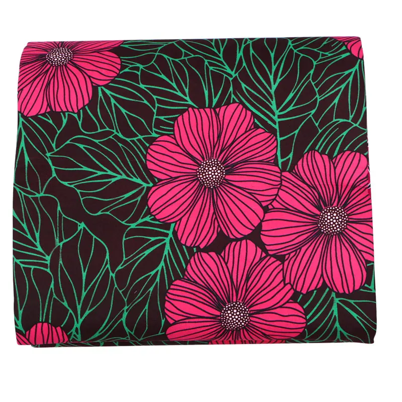 

African Print Fabric Floral Texture Polyester Fit 6 Yards Ankara Sewing Home Couple Sexy Dress FP6137