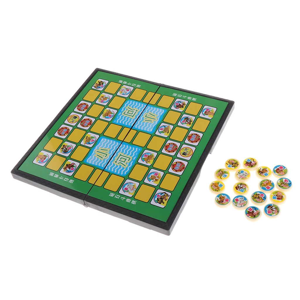 Маленькие китайские шахматы в виде животных джунглях складная шахматная доска