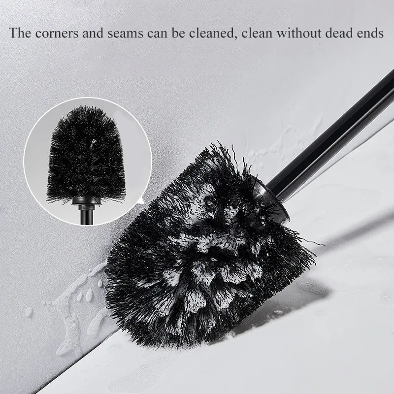 black toilet brush corner cleaning brush quick draining wall mounted and floor standing home cleaner tools bathroom accessories free global shipping