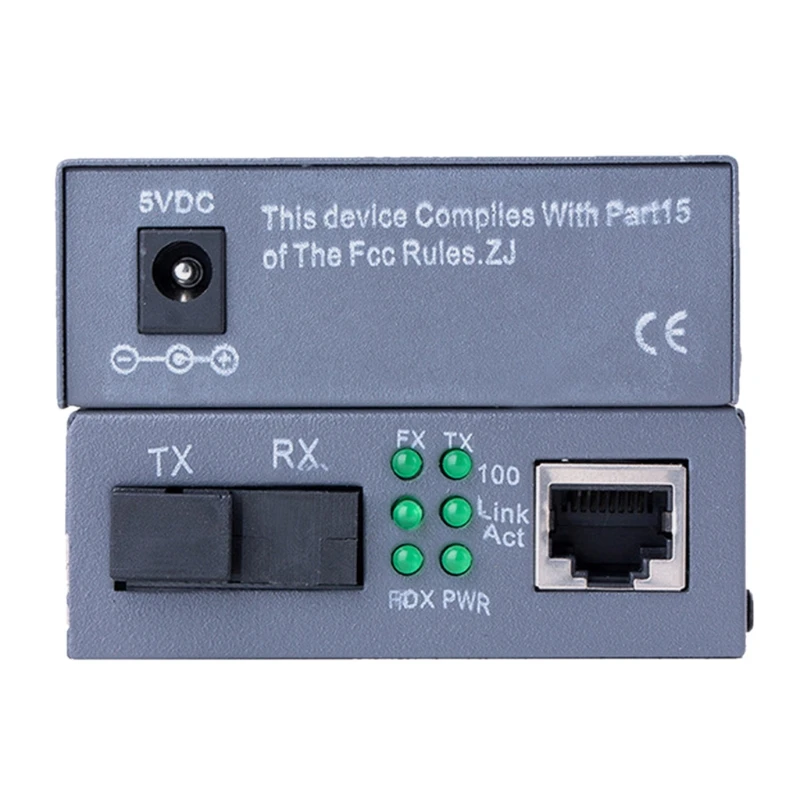 

1 Pair HTB-3100 Media Converter Fiber Optical Single Mode Fiber SC Port 25KM