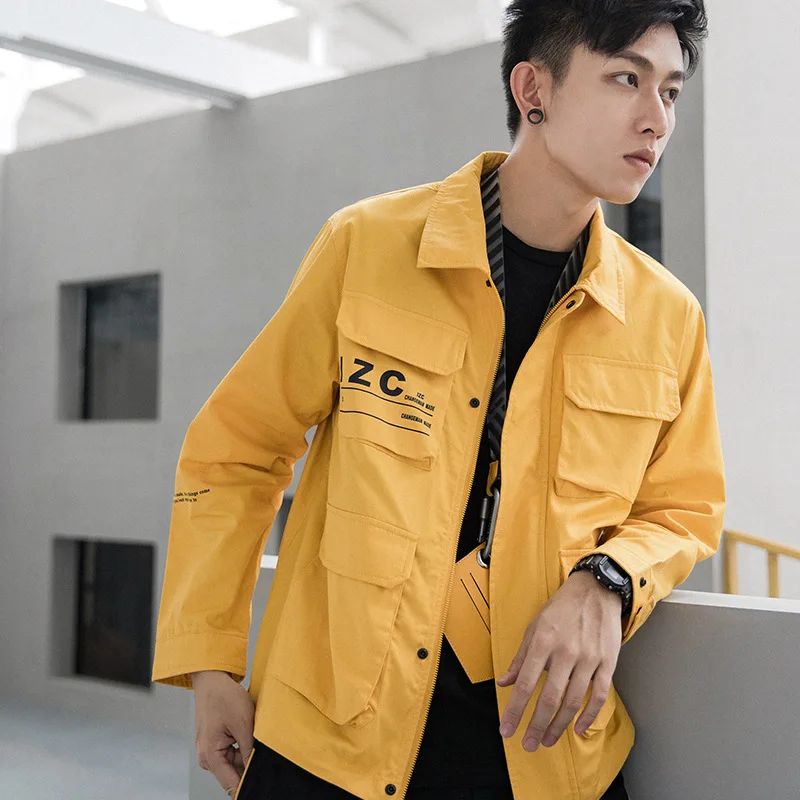 Ветровка мужская с надписью тонкая куртка на молнии Повседневная Верхняя одежда