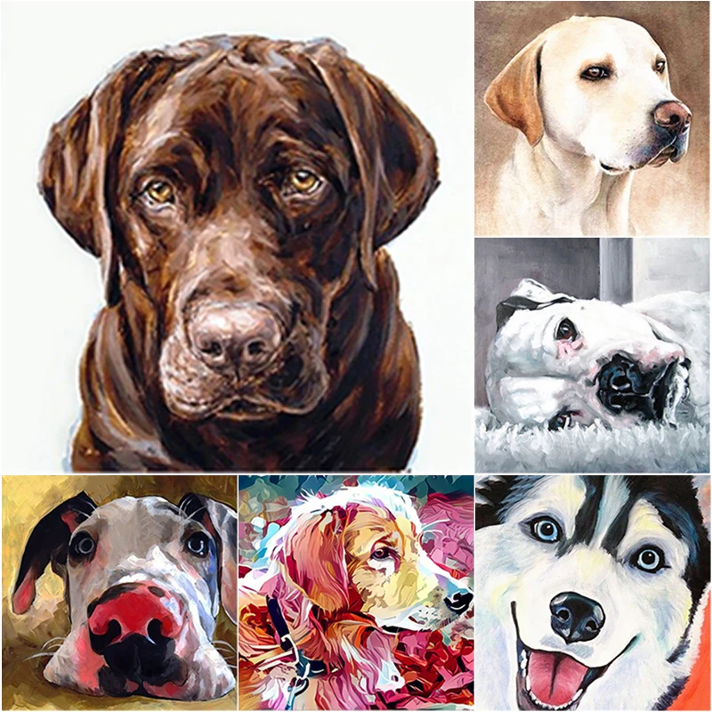 

DIY Diamond Painting Lovely Dog Diamond Embroidery Animal Cross Stitch Full Round Square Drill Rhinestone Manual Home Decor Gift