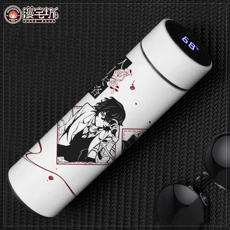 

Bungou Stray Dogs Osamu Dazai Nakahara Chuya Stainless steel Vacuum cup Temperature Display Thermos Cup Water Cup Bottle Gift
