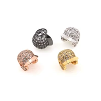 cz micro pave baseball cap pendant copper spacer beads accessories connectors for jewelry making 10x10x12mm