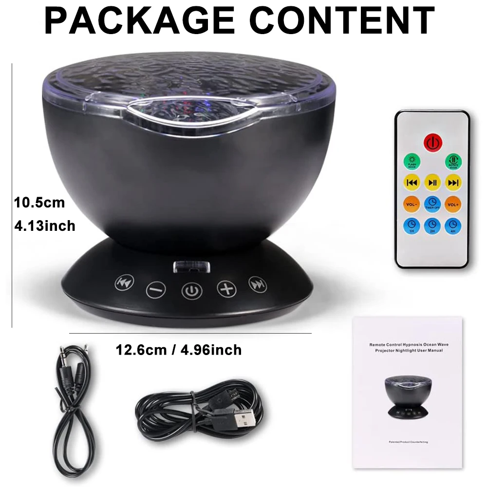 

USB LED Star Night Light Music Starry Water Wave Projector Light Bluetooth Projector Sound-Activated Projector Light
