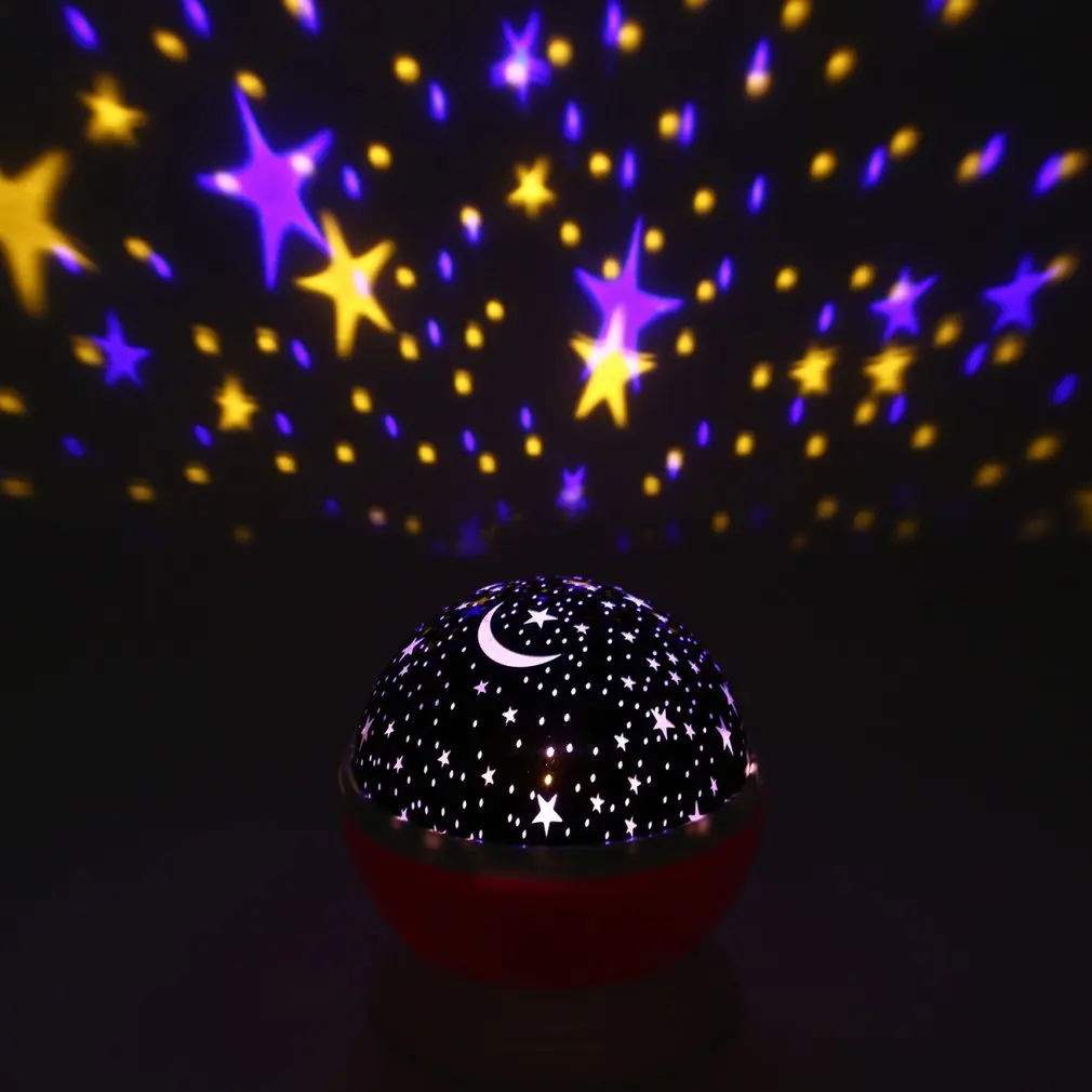 Фантастический вращающийся романтический светильник со звездой Лампа для