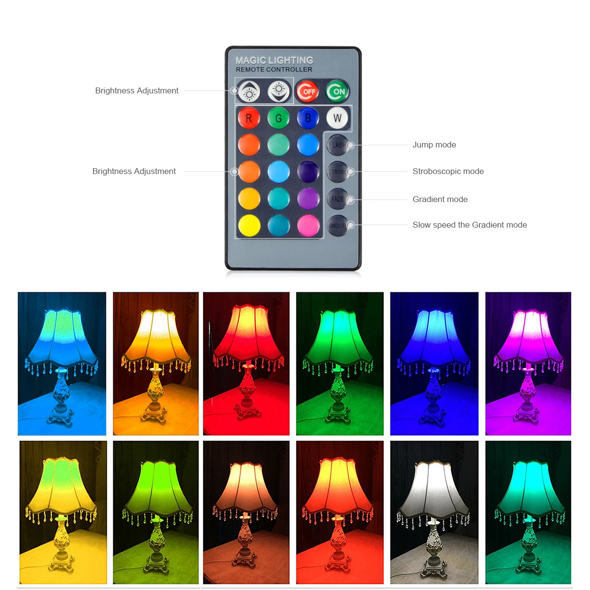 1 шт. Светодиодная лампа RGBW E27 GU10 85-265 в RGB Bombilla светодиодная лампочка