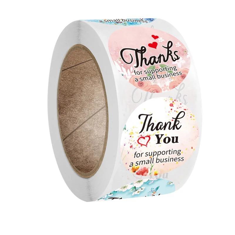 500 шт. Цветочные наклейки Спасибо Этикетки для печати скрапбукинга свадьбы