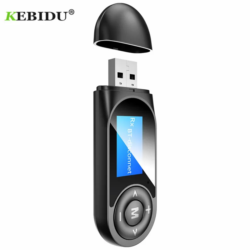

Bluetooth-адаптер KEBIDU 5,0 с жк-дисплеем, беспроводной USB-приемник Bluetooth, музыкальный аудио-передатчик для пк, тв, автомобиля, адаптер AUX 3,5 мм