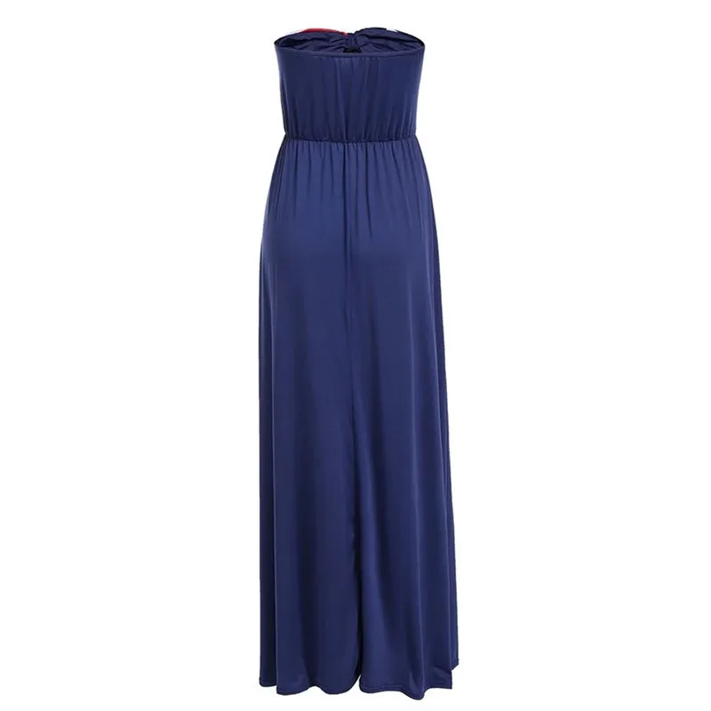 Платье женское длинное с американским флагом пикантный пляжный сарафан в стиле