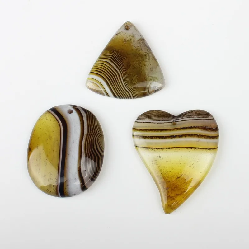 

5pc/bag Natural Stone Agate Pendant Smooth Agate Pendant Mixed Color Natural Agate Irregular DIY Necklace Jewelry Accessories