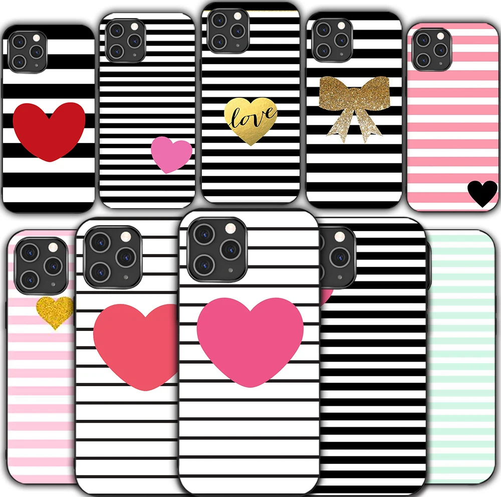 

Iphone 12 Fashion Striped Phone Case iPhone 12 11 Pro XR 7 X XS Max Mini 8 6 6S Plus 5 5S SE 2020 Silicone Case