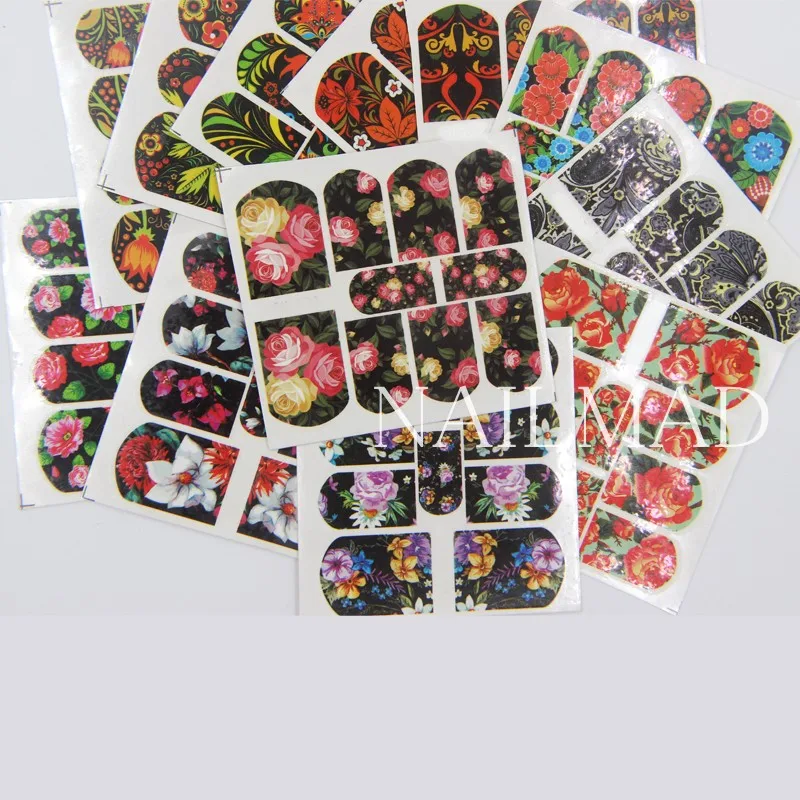 12 листов/упаковка Водные Наклейки для ногтей|nail transfer stickers|nail transfertransfer sticker |