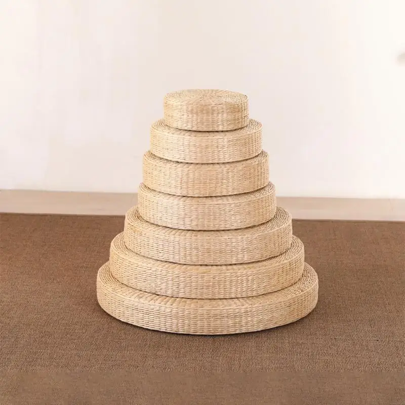

Japanese Circular Grass Composer Seat Cushion Decanic Fabric Rear Seat Tatami Mat Multi-function Coffee Table Seat Cushion