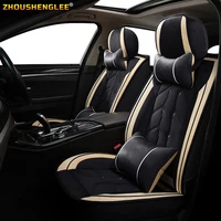 ZHOUSHENGLEE Front Rear Luxury Leather car seat cover For citroen berlingo hyundai ioniq i40 toyota corolla camry 40 dodge chall