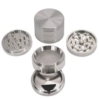 pure color stainless steel herb grinder 64mm diamond teeth heavy sturdy metal herbal herb tobacco grinder with pollen catcher