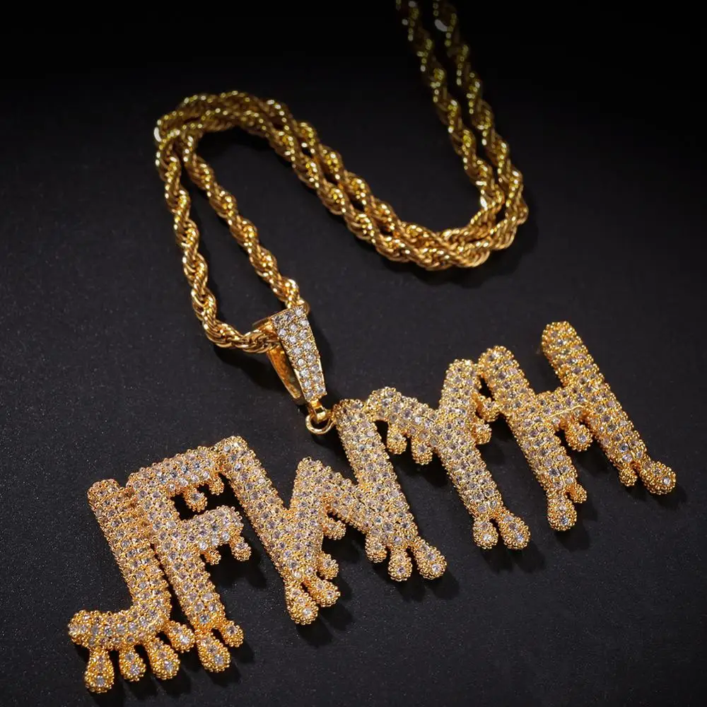 Ожерелье в стиле хип хоп на заказ с маленькими пузырьками и надписью сочетание