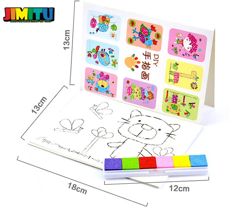 JIMITU DIY 8 шт. мультфильм малыш палец живопись ремесло набор детей Красочные фингеркраски Рисование образование обучение Картина игрушки