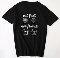 women eat fruit not friends vegan short sleeve cotton soft casual funny tee graphics crew neck top black floral t shirt