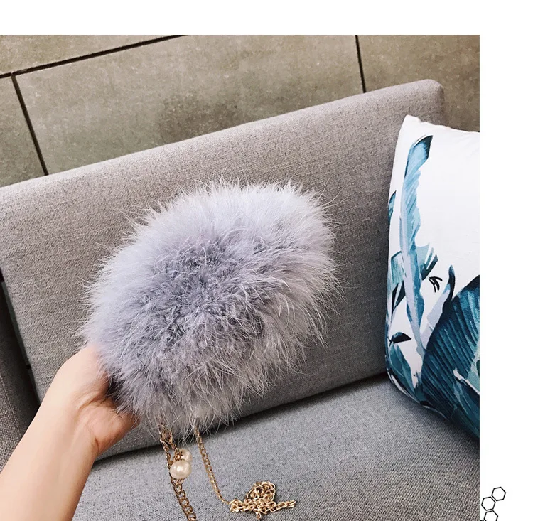 Luxury Designer Fur Purse Women Ostrich Feathers Evening Party Bag Famous Brand Handbag Fall Winter Party Day Cluthes Drop Ship