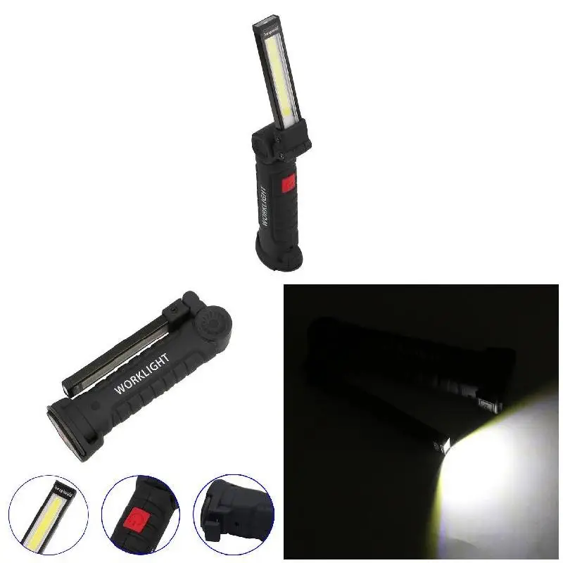 Светодиодный перезаряжаемый Магнитный COB-фонарь ручная контрольная лампа